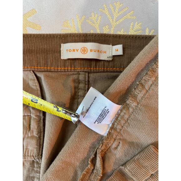 TORY BURCH Lucitano Corduroy Mini Skirt Color Beachwood Coffee Sz 14 Women’s - Picture 6 of 7